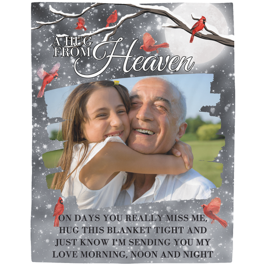 A Hug from Heaven Blanket Throw Personalized Photo