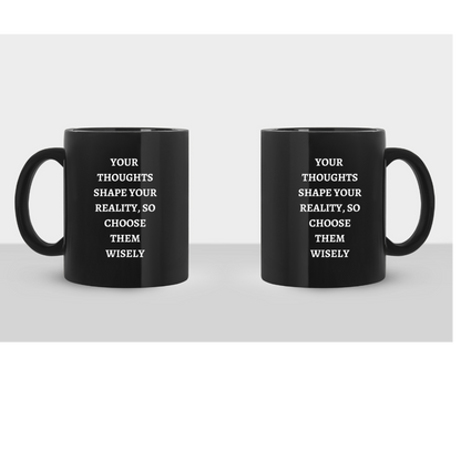 Thoughts Black Mug