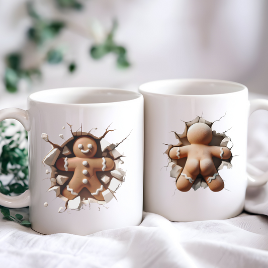 Gingerbread Man Christmas Holiday Breaking Out Mug