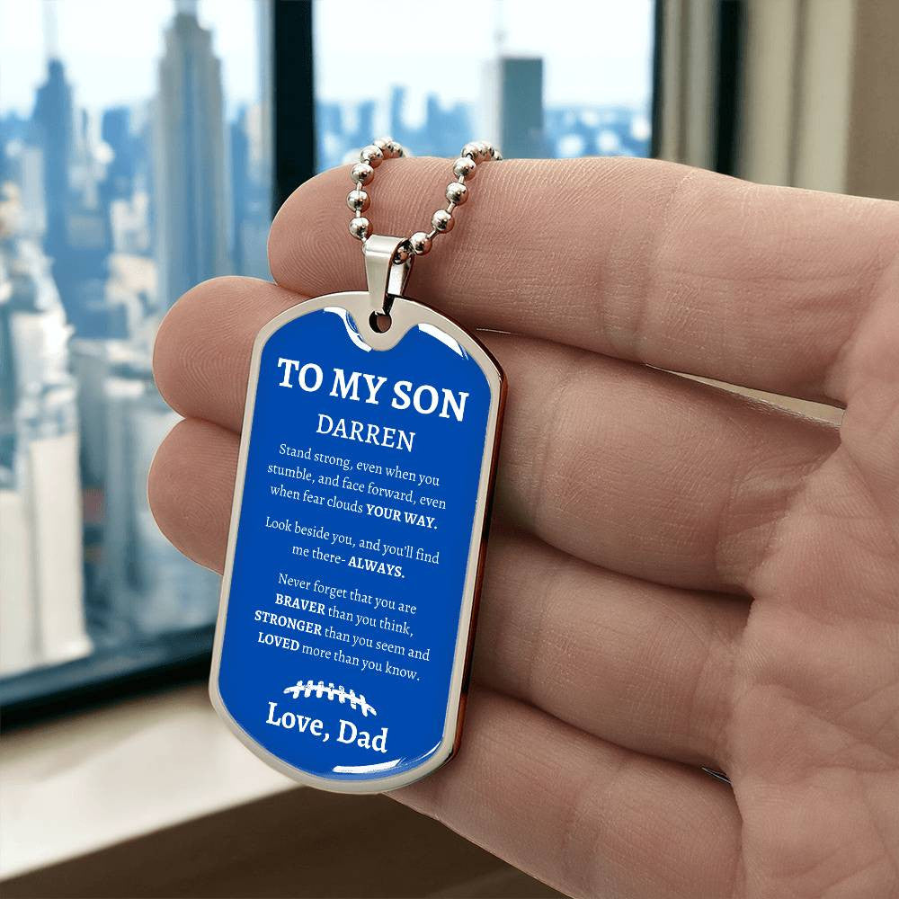 Personalized- To My Son Dog Tag