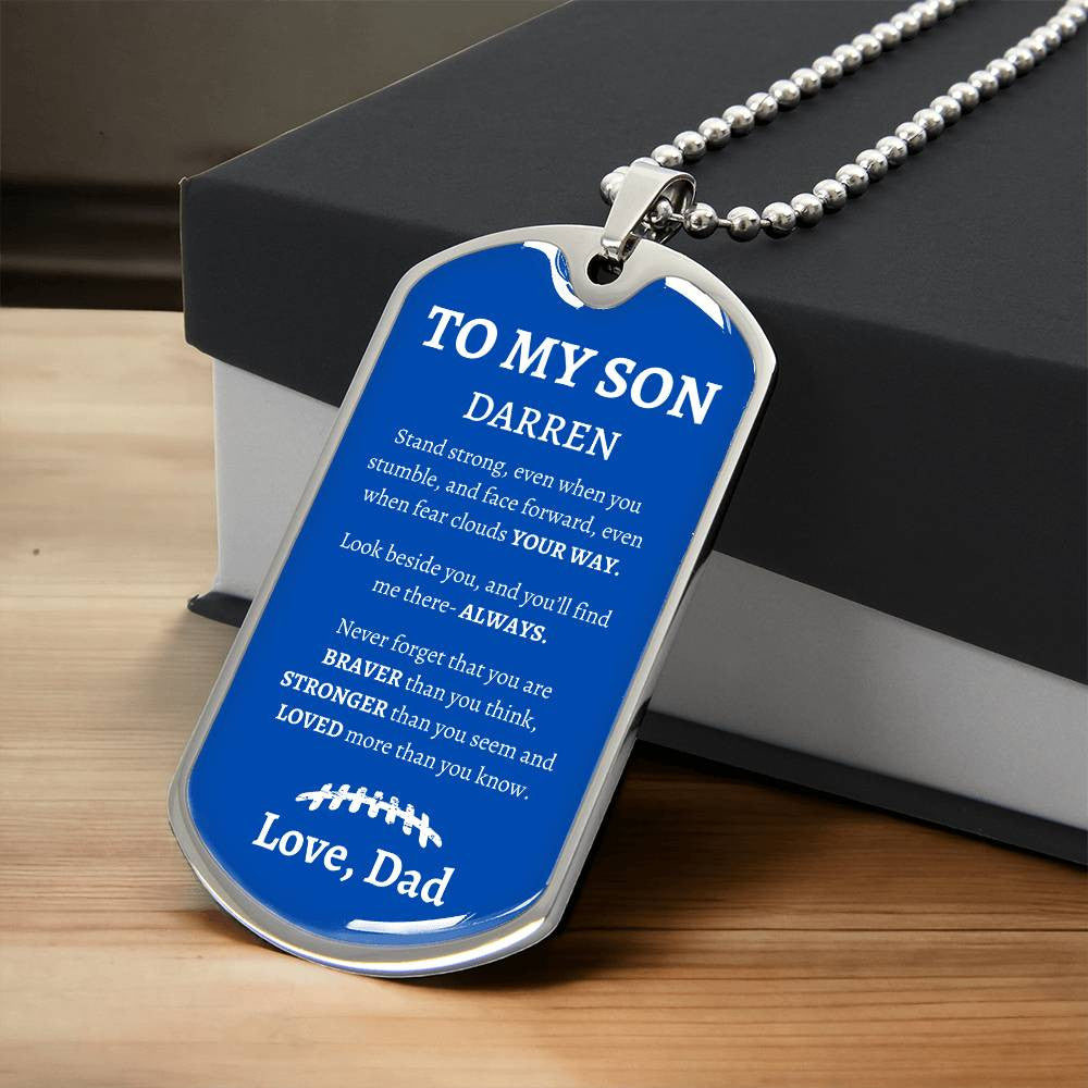 Personalized- To My Son Dog Tag