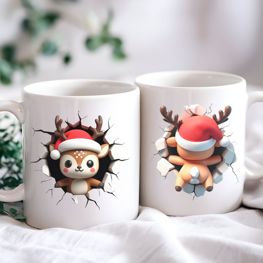 Reindeer Christmas Holiday Breaking Out Mug