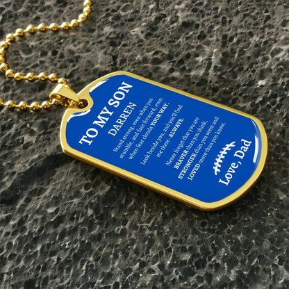 Personalized- To My Son Dog Tag