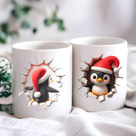 Penguin Christmas Holiday Breaking Out Mug