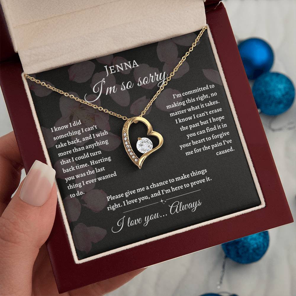 Personalized Name- I'm So Sorry Forever Love Necklace