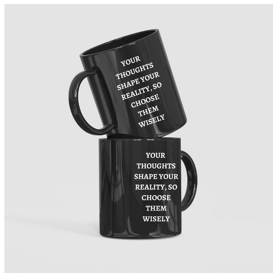 Thoughts Black Mug