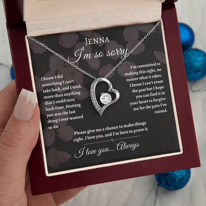 Personalized Name- I'm So Sorry Forever Love Necklace