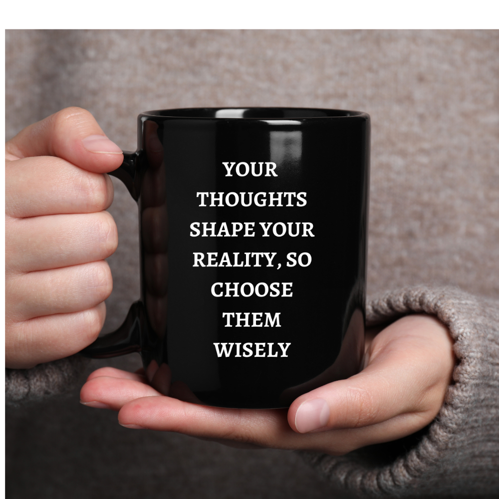 Thoughts Black Mug