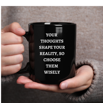 Thoughts Black Mug