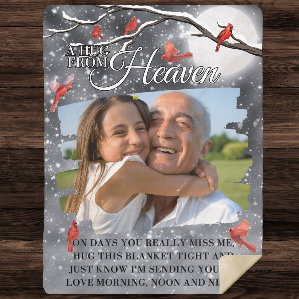 A Hug from Heaven Memorial Blanket | Personalized Photo