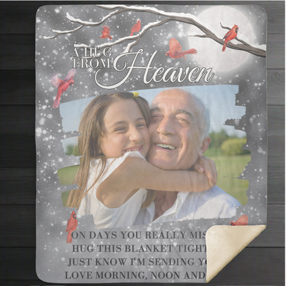 A Hug from Heaven Memorial Blanket | Personalized Photo