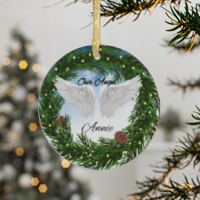 Personalized- Our Angel Memorial Name Acrylic Ornament