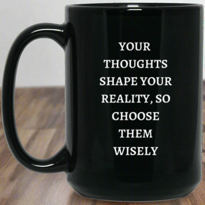 Thoughts Black Mug