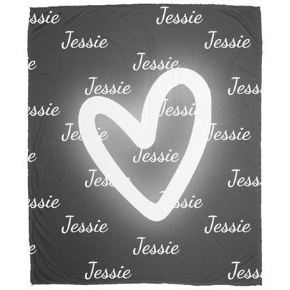 Soft fleece blanket personalized with a name, perfect for gifting or adding a cozy, custom touch to your home