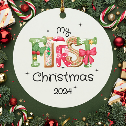 My First Christmas Tree Holiday Ornament- Baby's First 2024