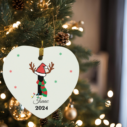 Personalized Initial Name Heart Christmas Ornament