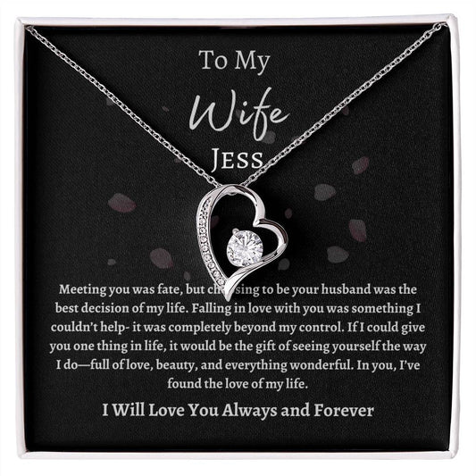 Personalized Name Forever Love Necklace (Rhodium ONLY) + Luxury Box