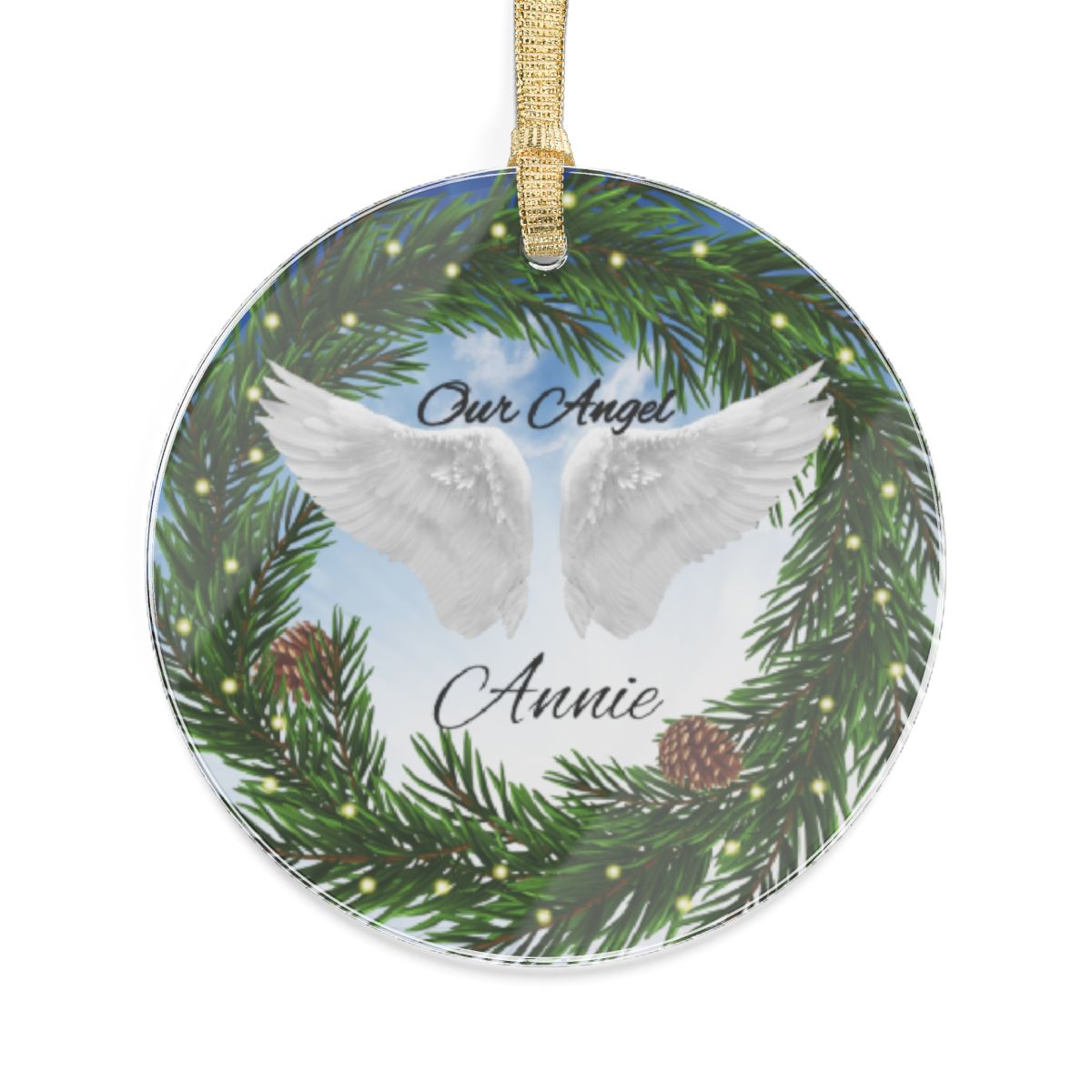 Personalized- Our Angel Memorial Name Acrylic Ornament