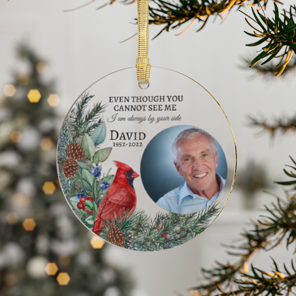 Personalized-  I am always by your side Memorial Photo Acrylic Ornament