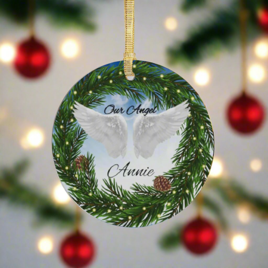 Personalized- Our Angel Memorial Name Acrylic Ornament