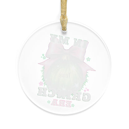 Personalized In My Grinch Era Pink Bow Acrylic Ornament