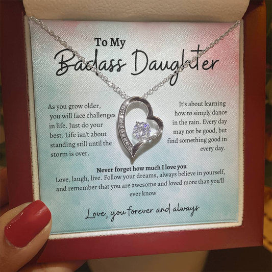 To My Badass Daughter Forever Love Necklace