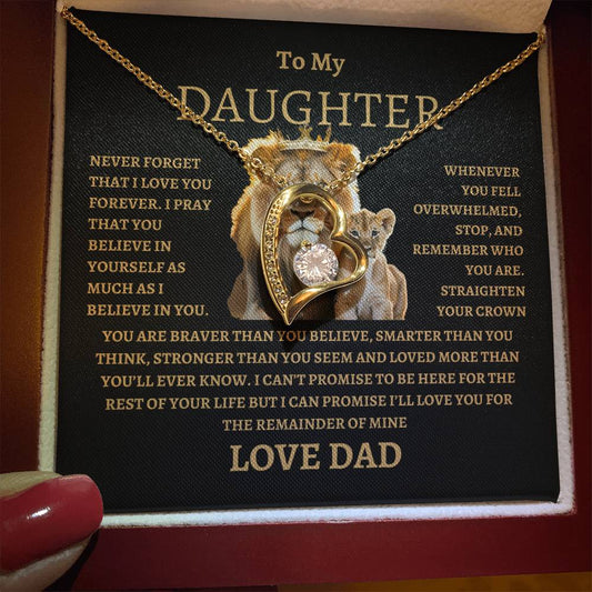 To My Daughter Lion Forever Love Necklace