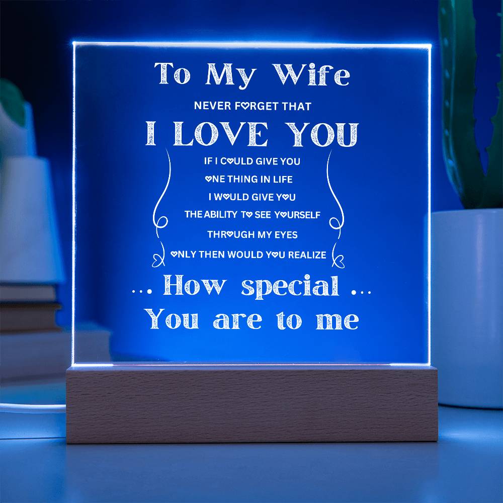 To My Wife Acrylic LED Plaque Gift