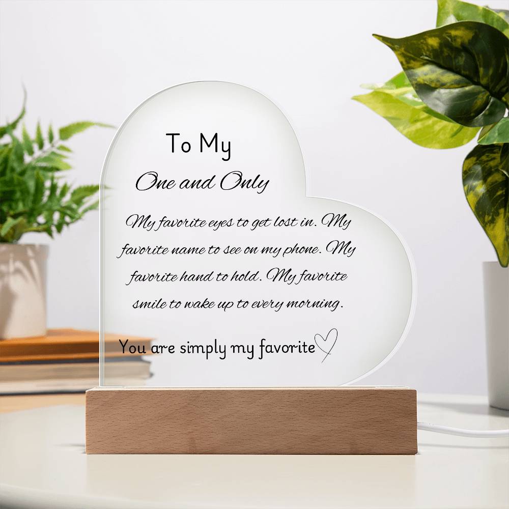 My One and Only Acrylic LED Plaque Gift