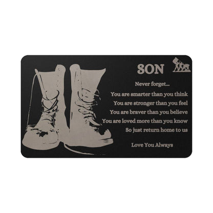 My Son- Military Engraved Metal Wallet Card