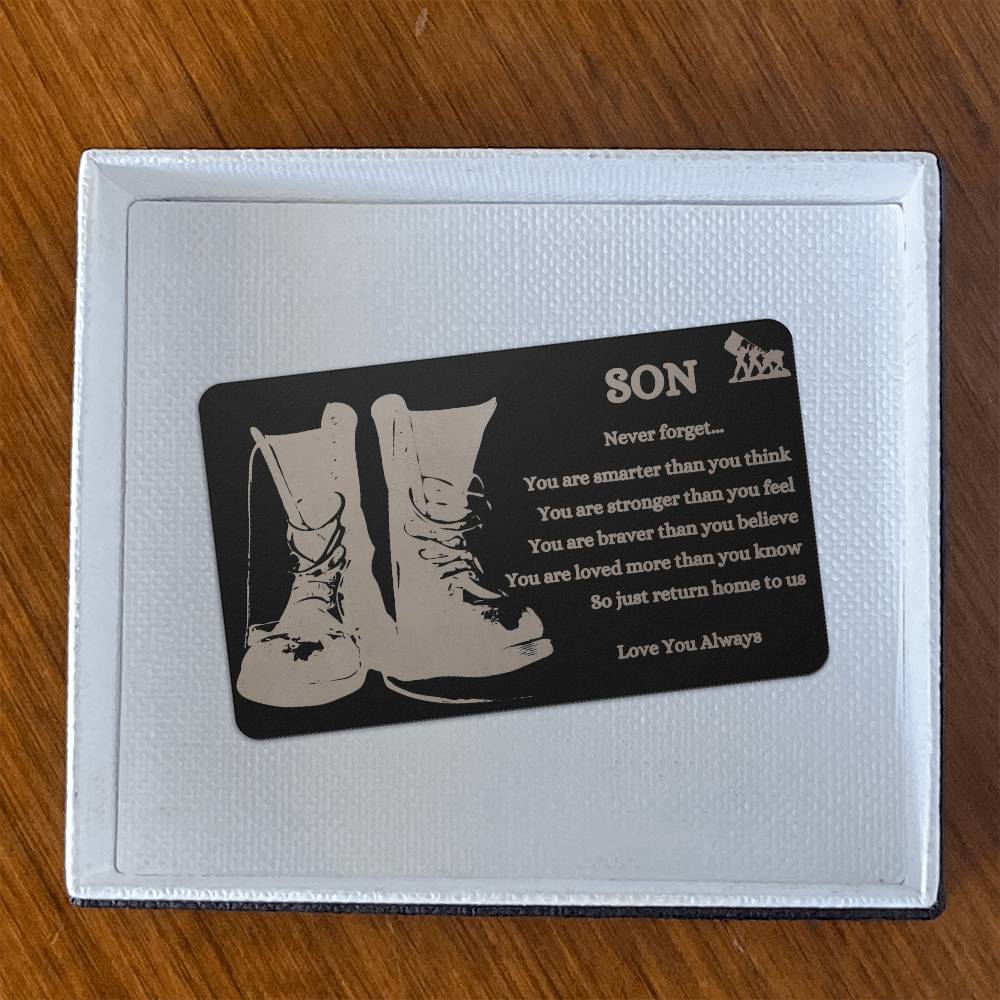 My Son- Military Engraved Metal Wallet Card