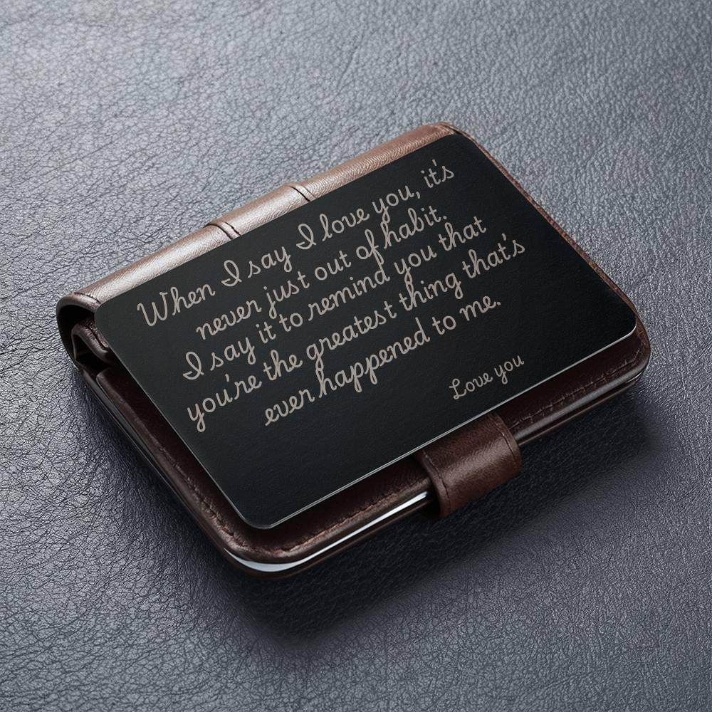 Love you Engraved Metal Wallet Card