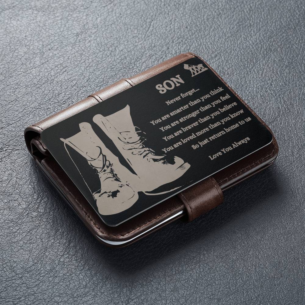 My Son- Military Engraved Metal Wallet Card