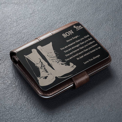 My Son- Military Engraved Metal Wallet Card