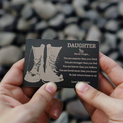 My Daughter- Military Engraved Metal Wallet Card