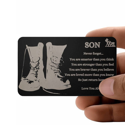 My Son- Military Engraved Metal Wallet Card