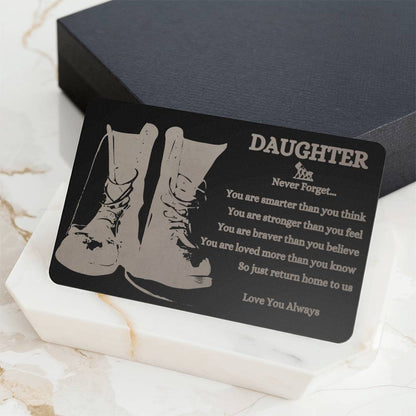 My Daughter- Military Engraved Metal Wallet Card