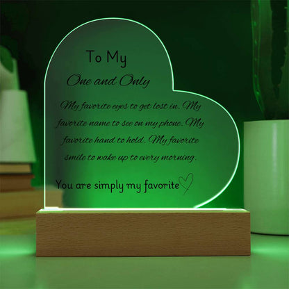 My One and Only Acrylic LED Plaque Gift