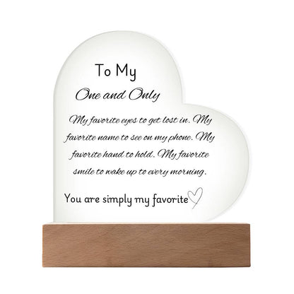 My One and Only Acrylic LED Plaque Gift