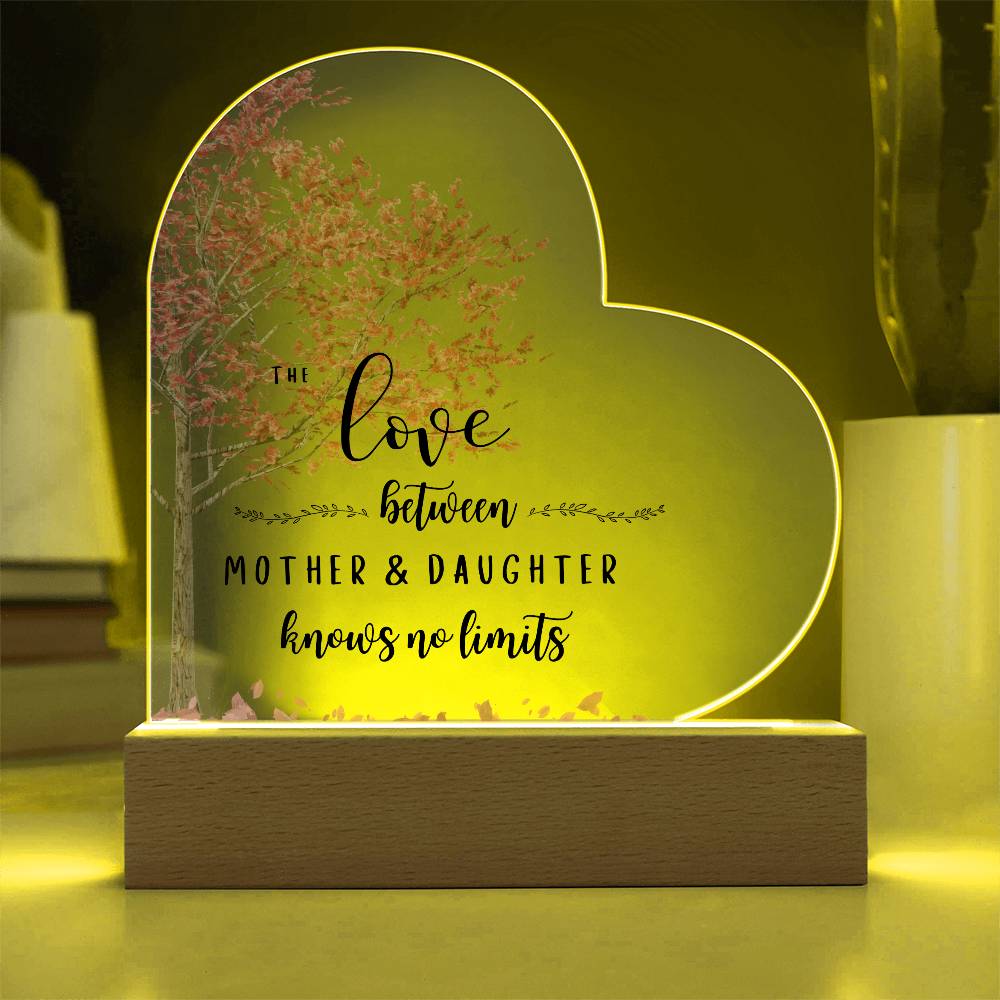 The Love Between Mom & Daughter Acrylic LED Plaque Gift