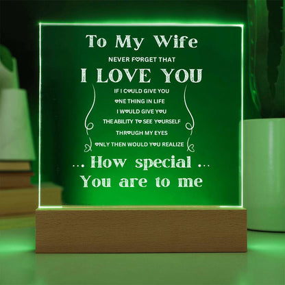 To My Wife Acrylic LED Plaque Gift