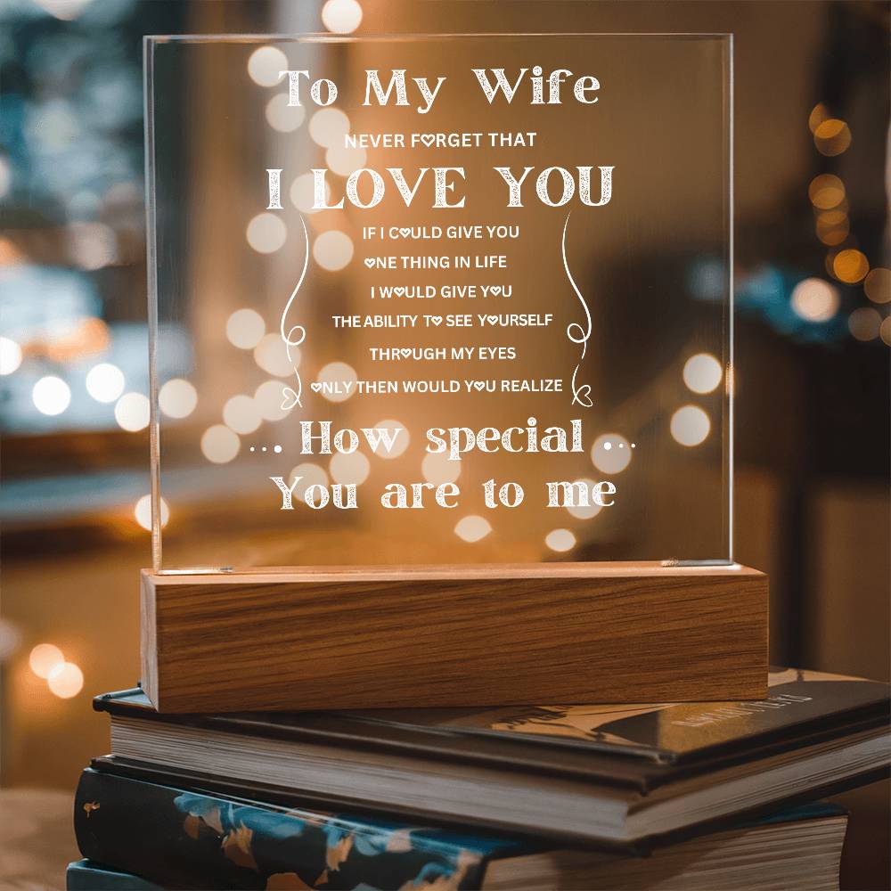 To My Wife Acrylic LED Plaque Gift