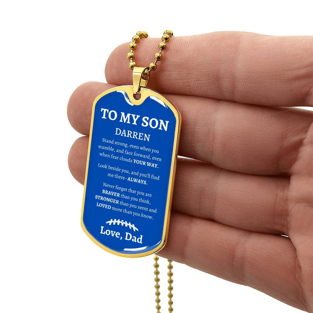 Personalized- To My Son Dog Tag