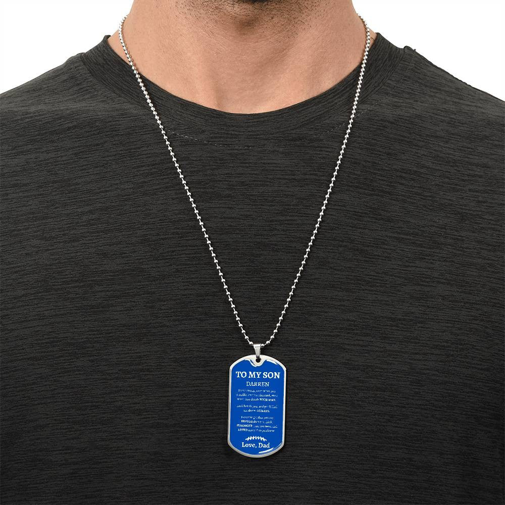 Personalized- To My Son Dog Tag