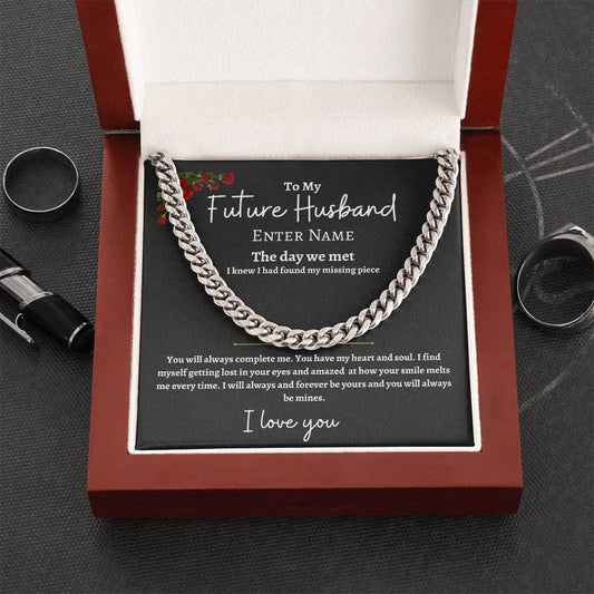 Personalized- Future Husband Cuban Link Chain w/ Lux Box