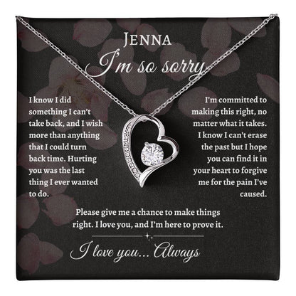 Personalized Name- I'm So Sorry Forever Love Necklace