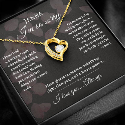 Personalized Name- I'm So Sorry Forever Love Necklace