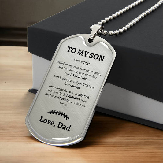 Personalized- To My Son Love Dad Dog Tag