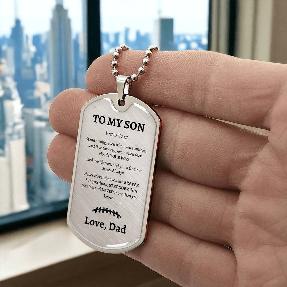 Personalized- To My Son Love Dad Dog Tag