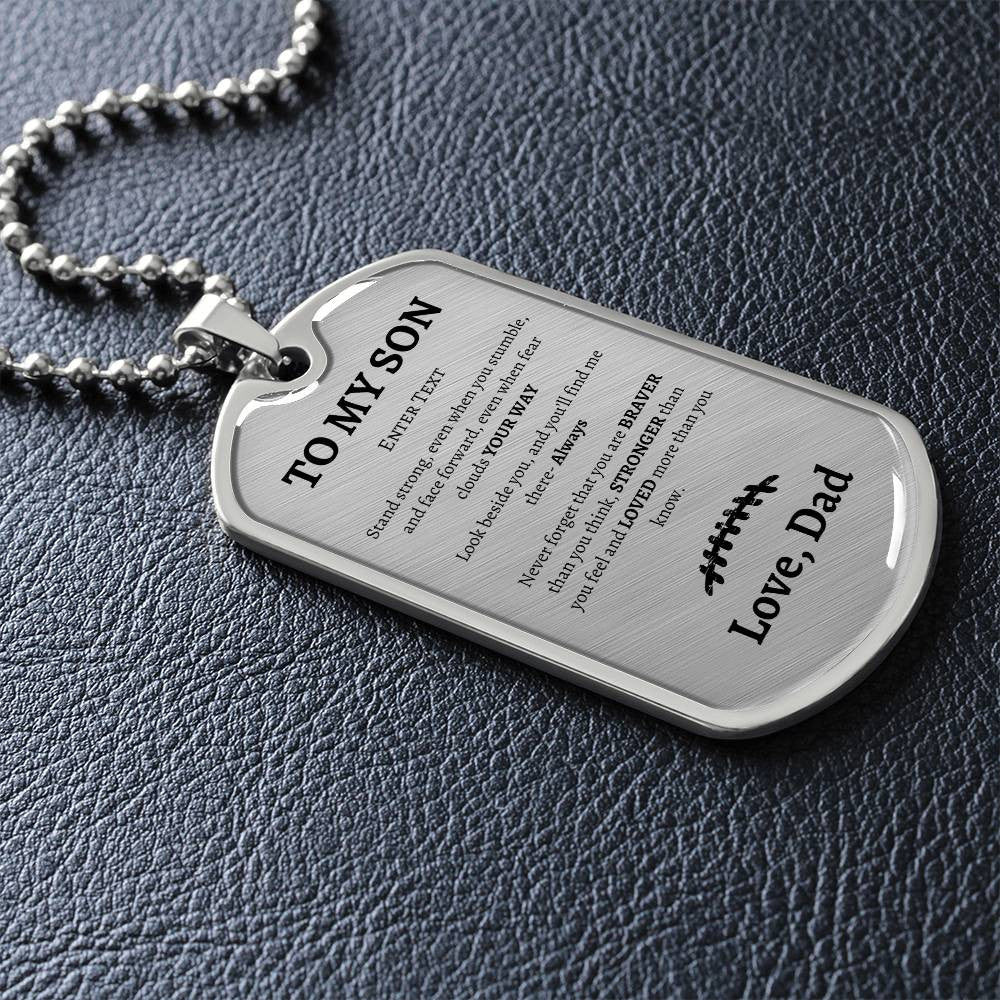 Personalized- To My Son Love Dad Dog Tag